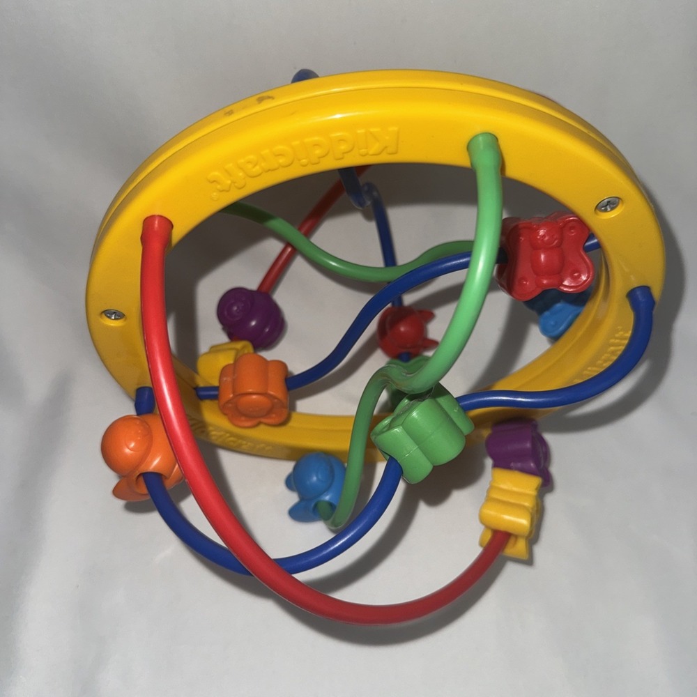 Kiddicraft Bead Ball Puzzle Ball Baby Toy Bright Colors Vintage Plastic Learning - Picture 2 of 9